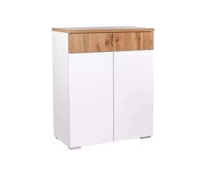 Тумба САХАРА 2 ств. с ящиком (бежевый, белый, 75)