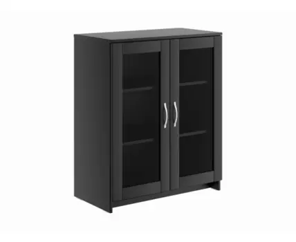 Тумба СИРИУС двухдверная с двумя стеклянными дверьми, цвет Дуб Венге