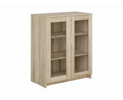 Тумба СИРИУС двухдверная с двумя стеклянными дверьми, цвет Дуб Сонома