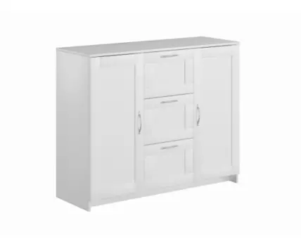 Тумба СИРИУС двухдверная с тремя ящиками, цвет белый