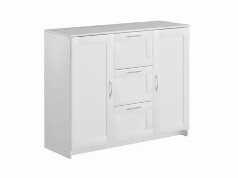 Тумба СИРИУС двухдверная с тремя ящиками, цвет белый
