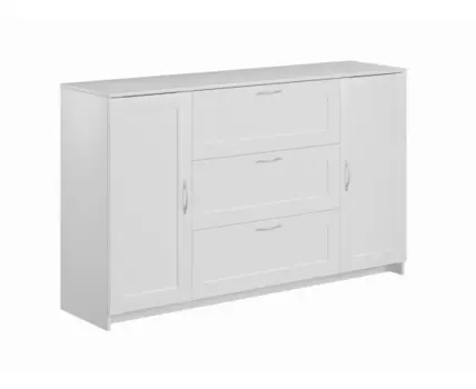 Тумба СИРИУС двухдверная, с тремя выдвижными ящиками, цвет белый