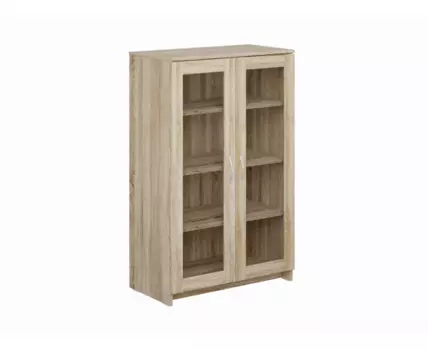 Тумба СИРИУС с двумя стеклянными дверьми, цвет Дуб Сонома