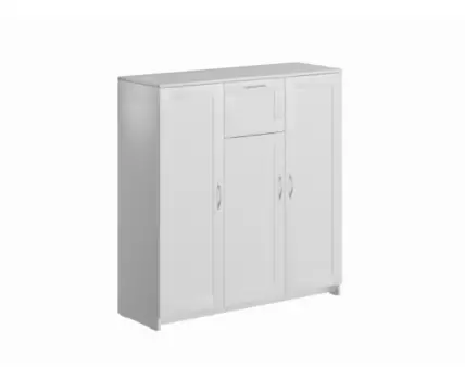 Тумба СИРИУС трехдверная с одним ящиком, цвет белый