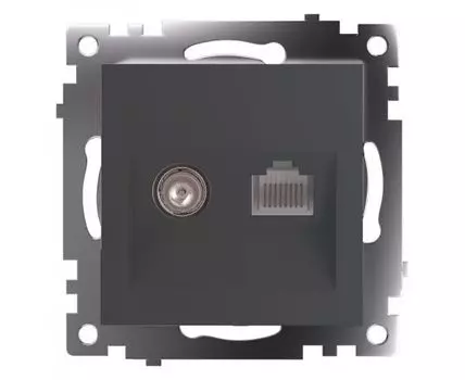 ТВ-розетка и розетка Ethernet RJ-45 без рамки Stekker Катрин 49417