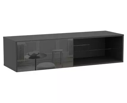 ТВ-тумба Поинт (30, 40, Без подсветки, Открытые, Черный, 120,2)
