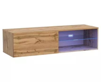 ТВ-тумба Поинт (30, 40, С подсветкой, Открытые, Светлое дерево, 120,2)