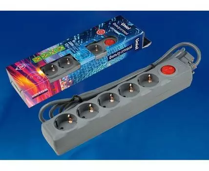 Удлинитель с выключателем Uniel S-Gsu5 S-GSU5-5 GREY