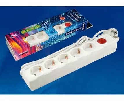 Удлинитель с выключателем Uniel S-Gsu5 S-GSU5-5 WHITE