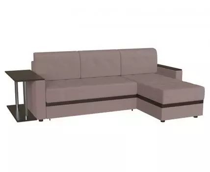 Угловой диван Атланта (85, 150 см, Плоские пружины «змейка», Двуспальные, Диван-кровать, Коричневый, 245, Малогабаритные)