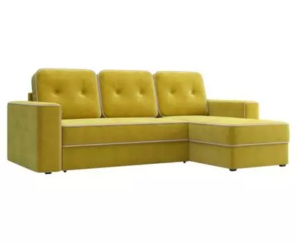 Угловой диван Бристоль (93, 160 см, Пружинный блок, Двуспальные, Жесткие, Желтый, 236, Малогабаритные)