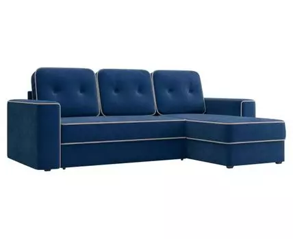Угловой диван Бристоль (93, 160 см, Пружинный блок, Двуспальные, Жесткие, Синий, 236, Малогабаритные)