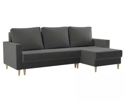 Угловой диван Чарли (96, 140 см, Плоские пружины «змейка», Полутороспальные, Диван-кровать, Серый, 224, Малогабаритные)