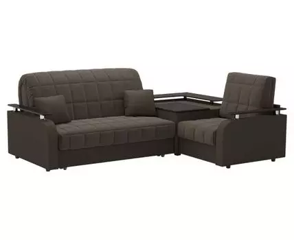 Угловой диван Франческо (90, 180 см, Без ящика, Деревянные ламели, Двуспальные, Жесткие, Коричневый, 240, Малогабаритные)