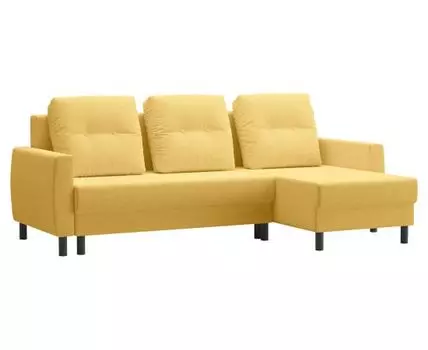 Угловой диван Гранж (89, 140 см, Плоские пружины «змейка», Полутороспальные, Диван-кровать, Желтый, 230, Малогабаритные)