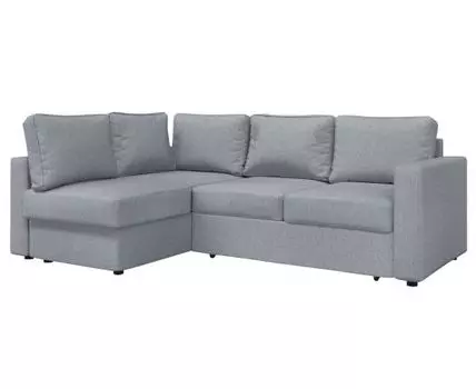 Угловой диван Катрин (85, 160 см, Плоские пружины «змейка», Двуспальные, Диван-кровать, Левая, Серый, 227, Малогабаритные)