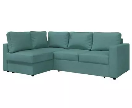 Угловой диван Катрин (85, 160 см, Плоские пружины «змейка», Двуспальные, Диван-кровать, Левая, Зеленый, 227, Малогабаритные)