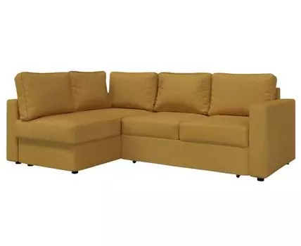 Угловой диван Катрин (85, 160 см, Плоские пружины «змейка», Двуспальные, Диван-кровать, Левая, оранжевый, 227, Малогабаритные)