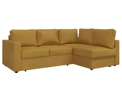 Угловой диван Катрин (85, 160 см, Плоские пружины «змейка», Двуспальные, Диван-кровать, Правая, оранжевый, 227, Малогабаритные)