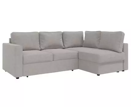 Угловой диван Катрин (85, 160 см, Плоские пружины «змейка», Двуспальные, Диван-кровать, Правая, Серый, 227, Малогабаритные)