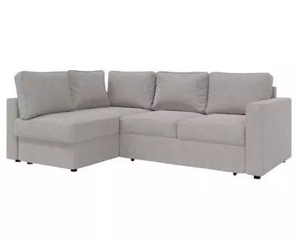 Угловой диван Катрин (85, 160 см, Плоские пружины «змейка», Двуспальные, Диван-кровать, Левая, Серый, 227, Малогабаритные)