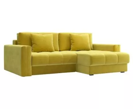 Угловой диван Клермон (87, 170 см, Пружинный блок, Двуспальные, Жесткие, Желтый, 241, Ширина 240 см)