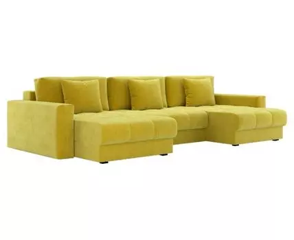 Угловой диван Клермон (87, 170 см, Пружинный блок, Двуспальные, Жесткие, Желтый, 341, Ширина 340 см)
