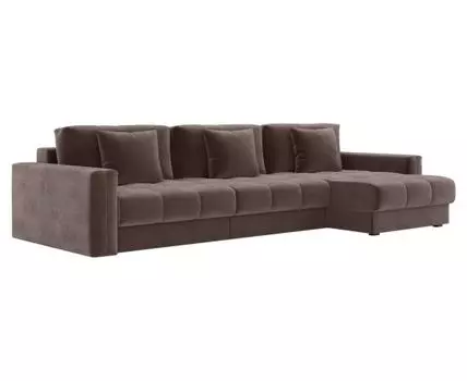 Угловой диван Клермон Макси (87, 170 см, Пружинный блок, Двуспальные, Жесткие, Коричневый, 341, Ширина 340 см)
