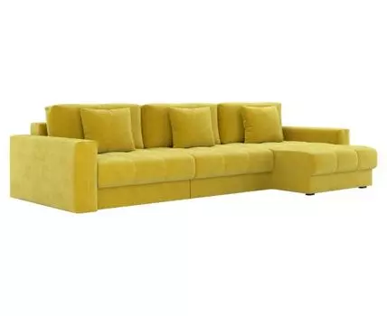 Угловой диван Клермон Макси (87, 170 см, Пружинный блок, Двуспальные, Жесткие, Желтый, 341, Ширина 340 см)