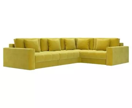 Угловой диван Клермон Макси (87, 242, Пружинный блок, Двуспальные, Жесткие, Желтый, 441, Ширина 440 см)