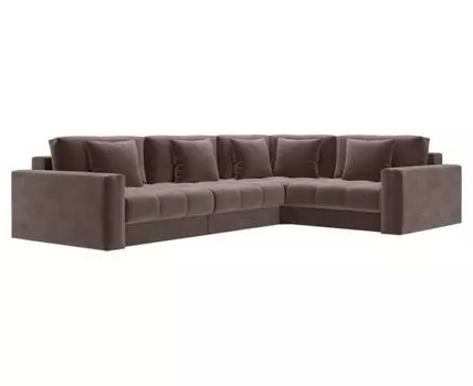 Угловой диван Клермон Макси (87, 242, Пружинный блок, Двуспальные, Жесткие, Коричневый, 441, Ширина 440 см)