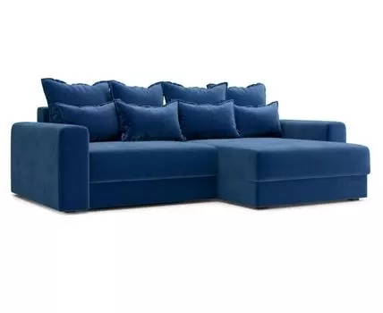 Угловой диван Онтарио (87, 170 см, Пружинный блок, Двуспальные, Жесткие, Синий, 241, Ширина 240 см)