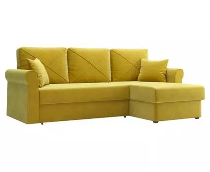 Угловой диван Роланд (93, 160 см, Пружинный блок, Двуспальные, Диван-кровать, Желтый, 228, Малогабаритные)