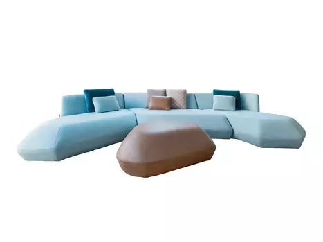 Угловой диван с пуфом Cosmo