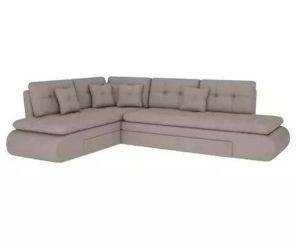 Угловой диван Степ Тайм (88, 225, Плоские пружины «змейка», Двуспальные, Диван-кровать, Левая, Серый, 300, Большое спальное место)