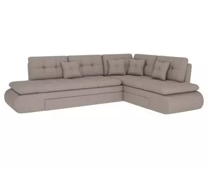 Угловой диван Степ Тайм (88, 225, Плоские пружины «змейка», Двуспальные, Диван-кровать, Правая, Серый, 300, Большое спальное место)