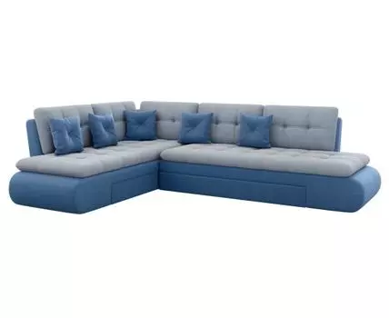 Угловой диван Степ Тайм (88, 225, Плоские пружины «змейка», Двуспальные, Диван-кровать, Левая, Серый, 300, Большое спальное место)