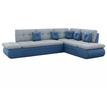 Угловой диван Степ Тайм с трещотками (88, 225, Плоские пружины «змейка», Двуспальные, Диван-кровать, Правая, Серый, 300, Большое спальное место)