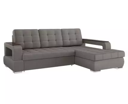 Угловой диван Виктория (95, 170 см, Пружинный блок, Двуспальные, Жесткие, Серый, 252, Ширина 250 см)