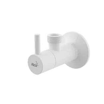 Угловой вентиль с фильтром 1/2" 1/2", круглый, белый арт.ARV003B
