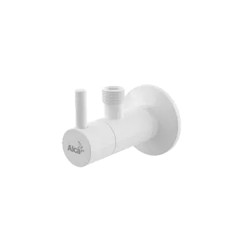 Угловой вентиль с фильтром 1/2" 3/8", круглый, белый арт.ARV001B