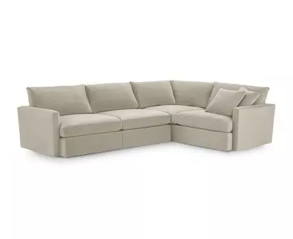 УгловойДиванМарсияЭКО (Велюр, Кремовый)