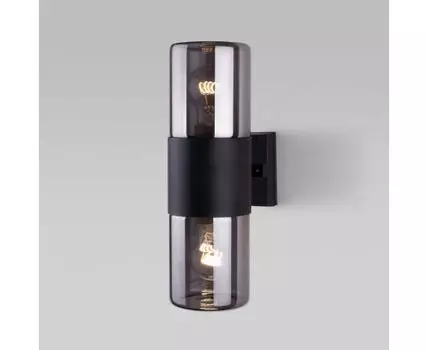 Уличный настенный светильник Roil чёрный/дымчатый плафон IP54 35125/D