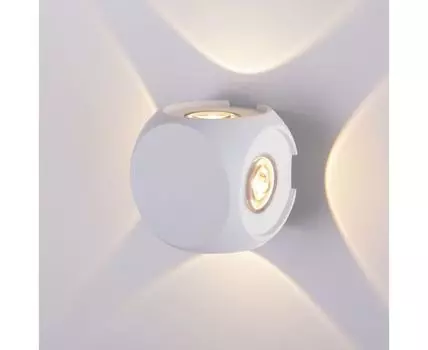 Уличный настенный светодиодный светильник CUBE 1504 TECHNO LED белый