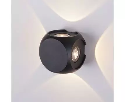 Уличный настенный светодиодный светильник CUBE черный 1504 TECHNO LED черный