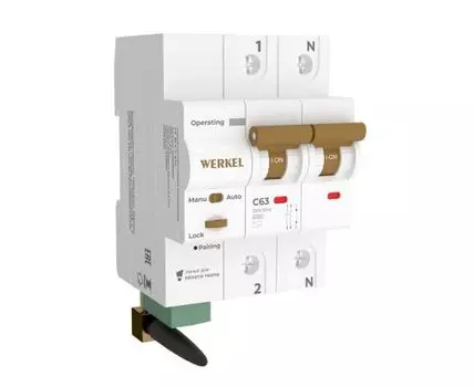 Умный автоматический выключатель 2 P 63 A C 6 kA Werkel
