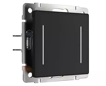 Умный сенсорный выключатель двухклавишный (черный) Werkel