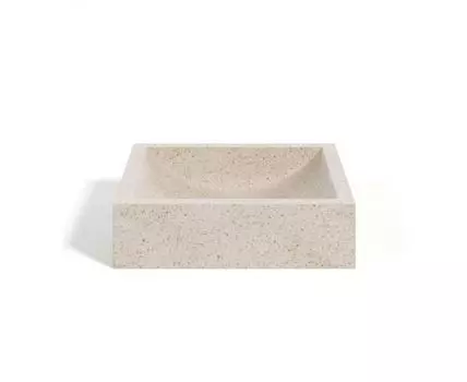 Умывальник Pure из терраццо белого цвета