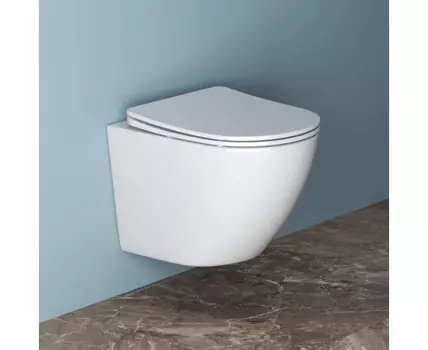 Унитаз подвесной безободковый с сиденьем BelBagno UNO BB3105CHR/SC (36, 36)