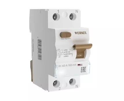 Устройство защитного отключения 1P+N 40 А 100 mA AC 6 kA Werkel